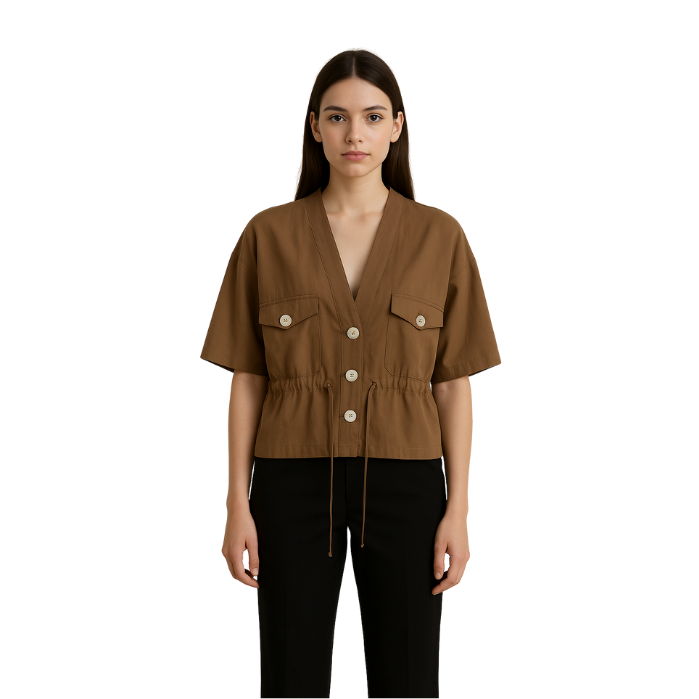 564250895015CHILIA 30455 KADIN BLUZ  VİZON