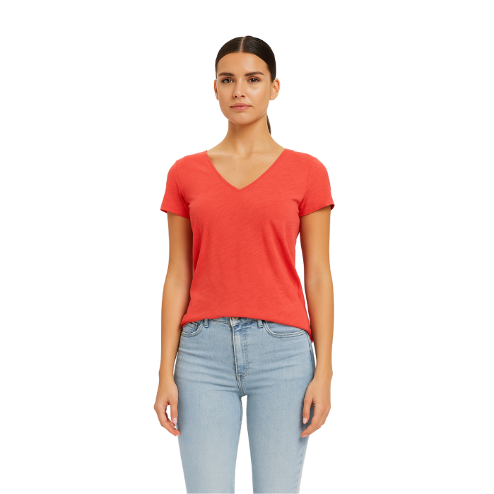 672537321004MAVI JEANS M168260-30734 KADIN T-SHIRT  KIRMIZI