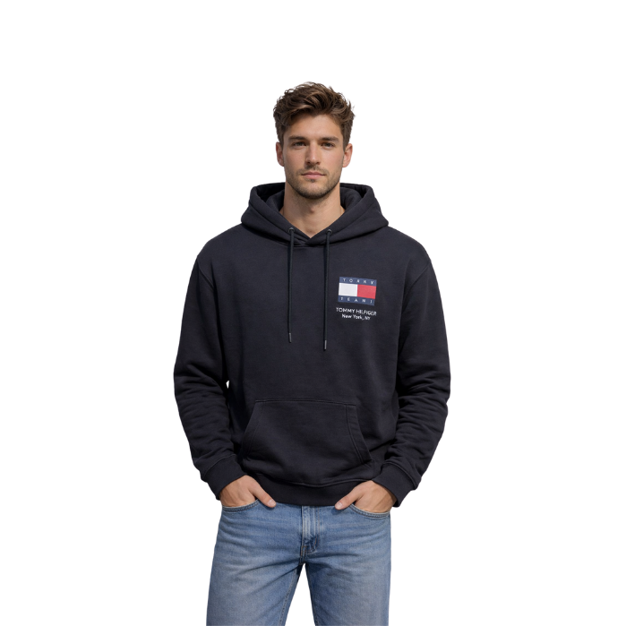 691538013001TOMMY JEANS DM0DM18418 ERKEK SWEATSHIRT  SİYAH