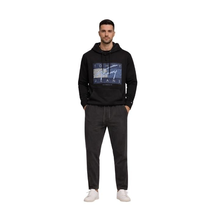 691538031001TOMMY JEANS DM0DM21100 ERKEK SWEATSHIRT  SİYAH