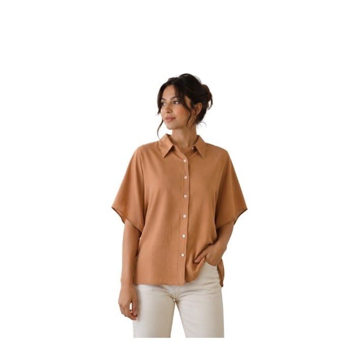 712250318022CARINO 1896 KADIN BLUZ  CAMEL
