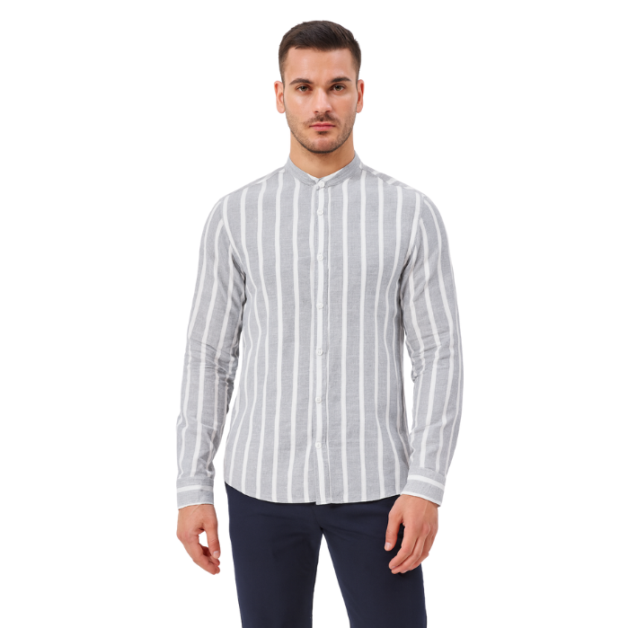 714703093008MANCHE 12-8080 ERKEK GÖMLEK  GRİ