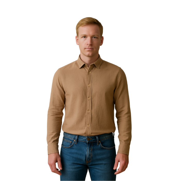 714703137053MANCHE 12-1362 ERKEK GÖMLEK  TOPRAK