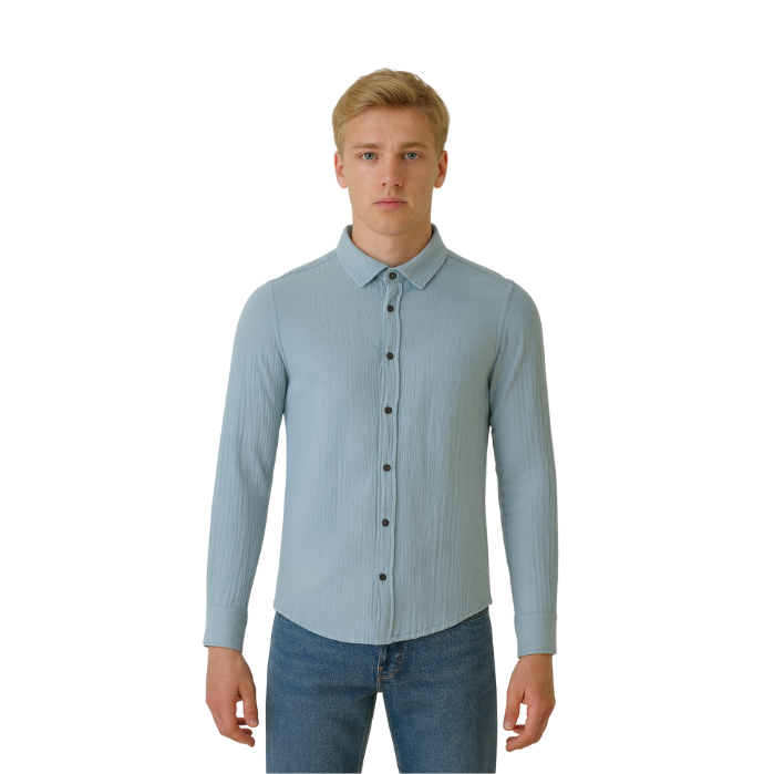 714703137079MANCHE 12-1362 ERKEK GÖMLEK  AQUA