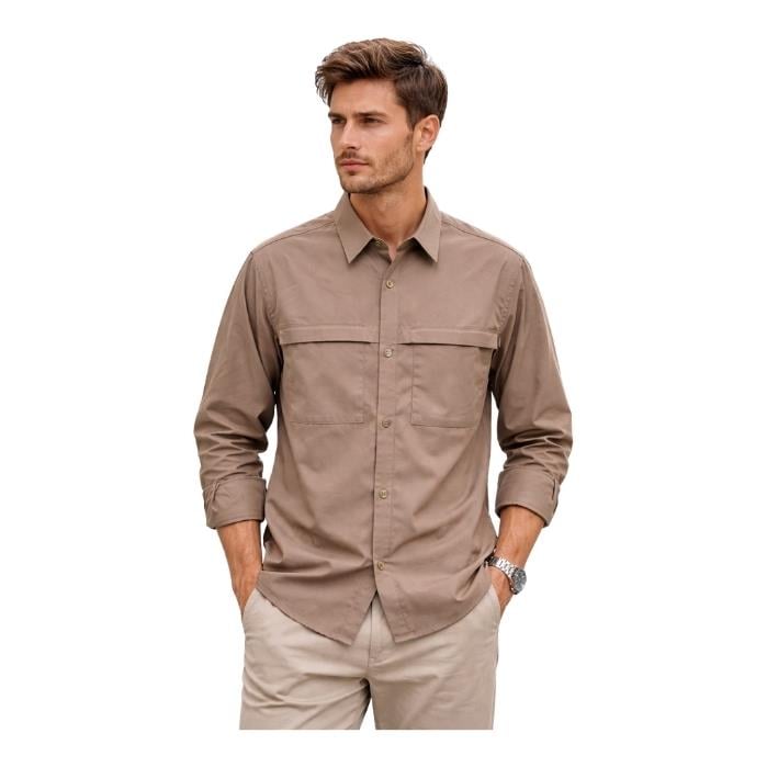 714703175025MANCHE 12-1083 ERKEK GÖMLEK  TAŞ