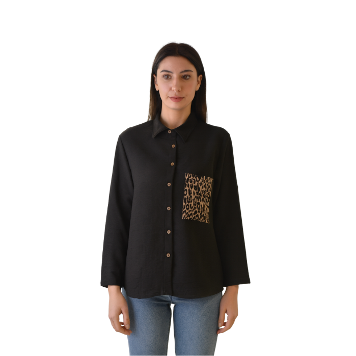 923950001001MAAM'S B-075 KADIN BLUZ  SİYAH