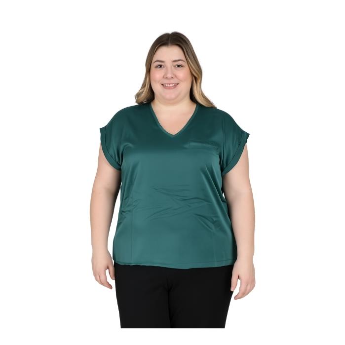 941950004005DESEN 22706 KADIN BLUZ  YEŞİL