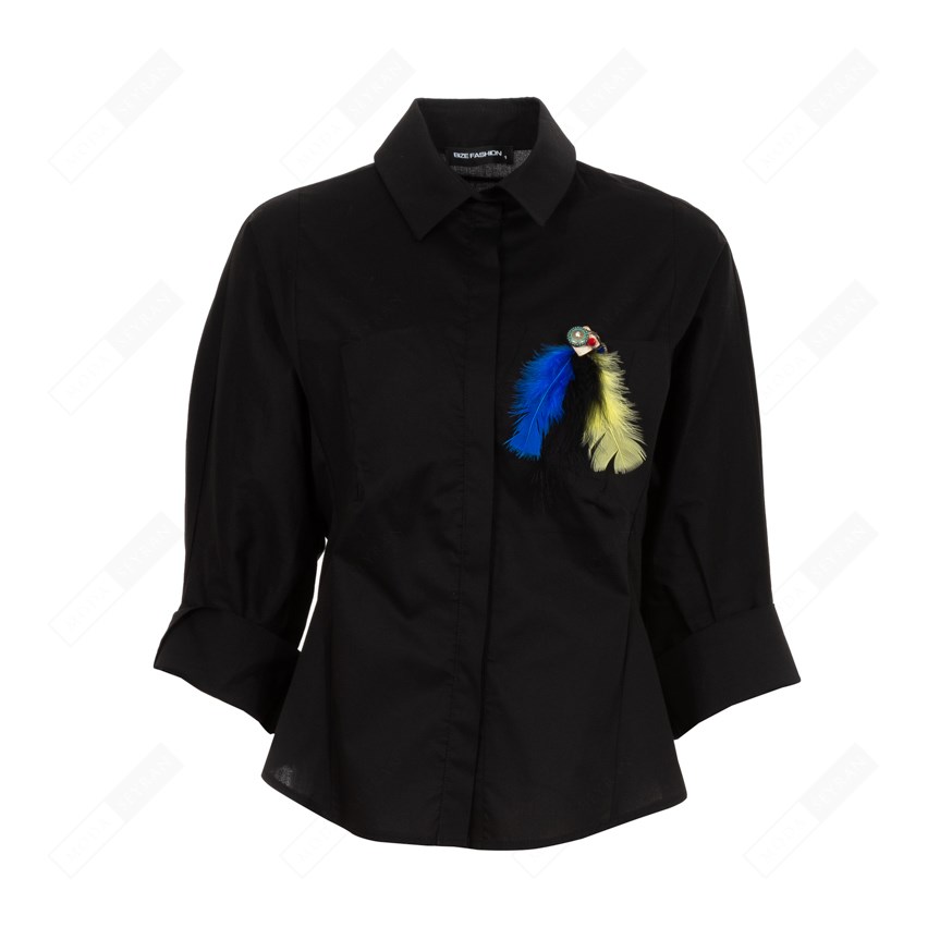 BIZEFASHION 102 KADIN CASUAL GÖMLEK  SIYAH