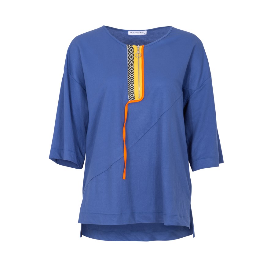 BIZEFASHION 168 KADIN CASUAL BLUZ  INDIGO