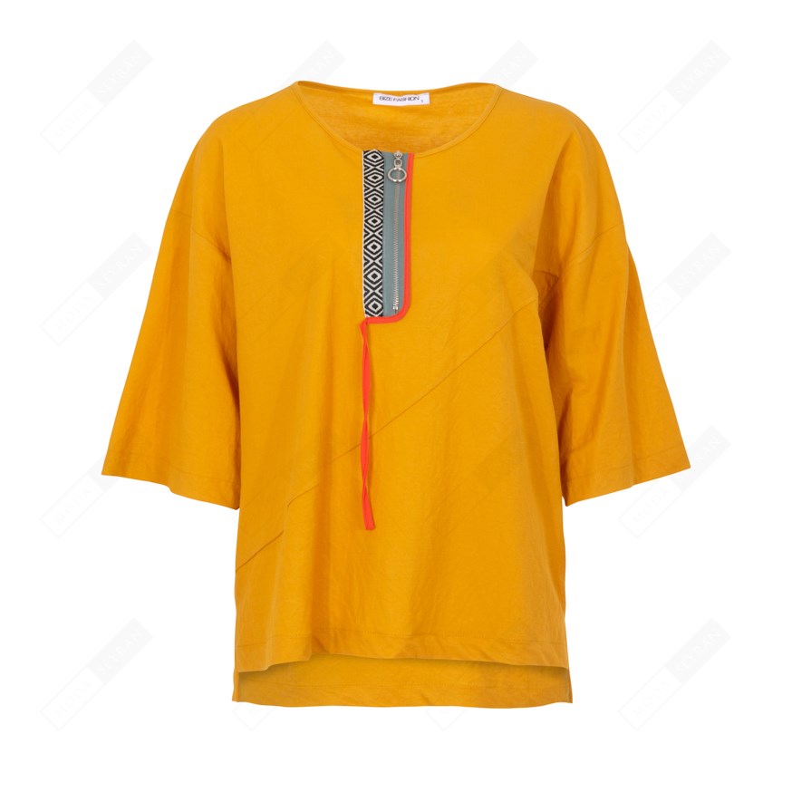 BIZEFASHION 168 KADIN CASUAL BLUZ  SAFRAN