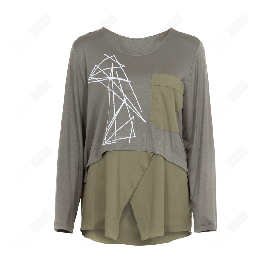 BIZEFASHION 170 KADIN CASUAL BLUZ  HAKI