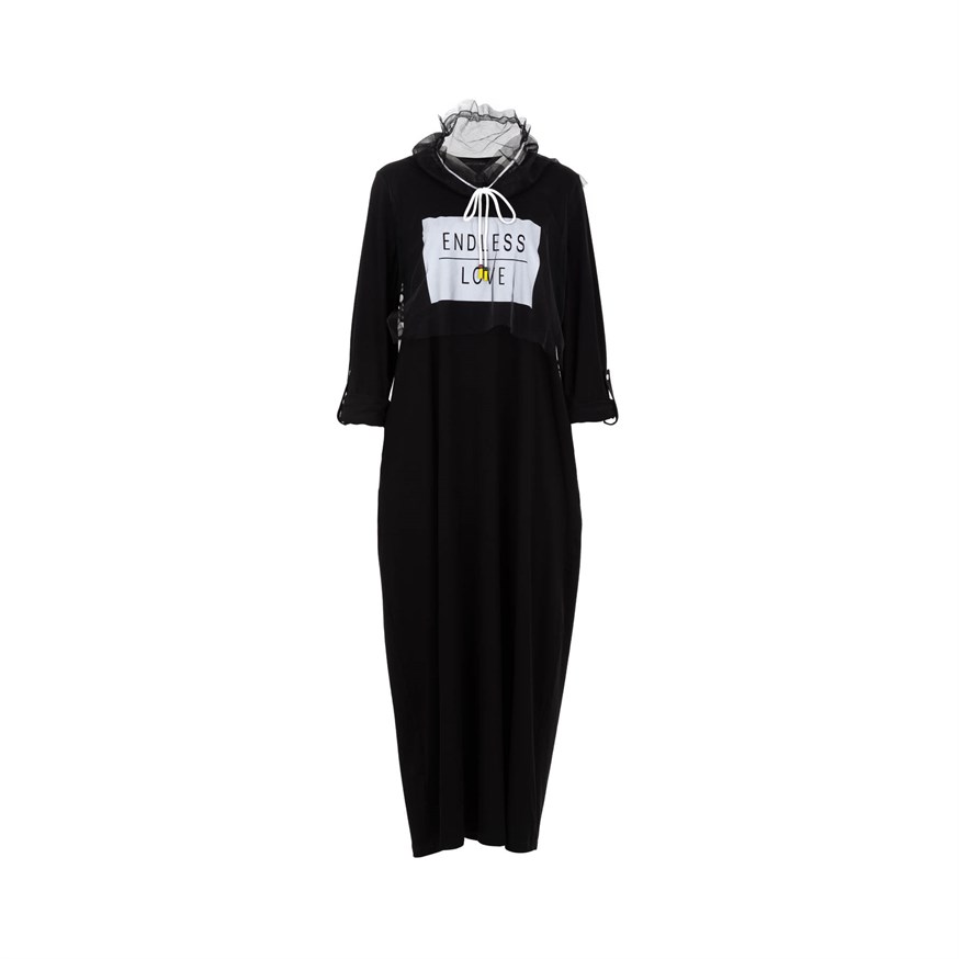 BIZEFASHION 2184 KADIN CASUAL ELBİSE  SIYAH