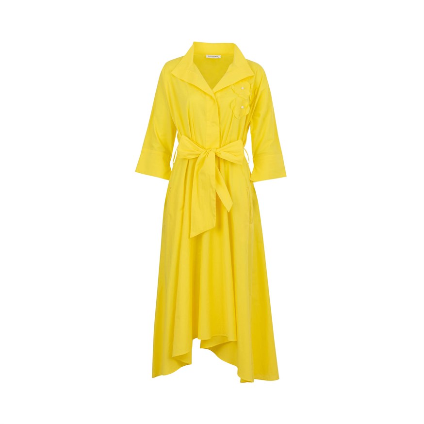BIZEFASHION 2229 KADIN CASUAL ELBİSE  SARI