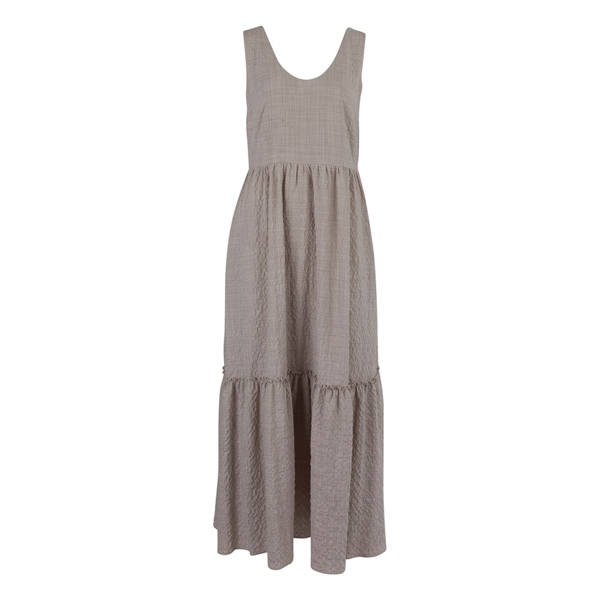 BIZEFASHION 2587 KADIN ELBİSE  BEJ