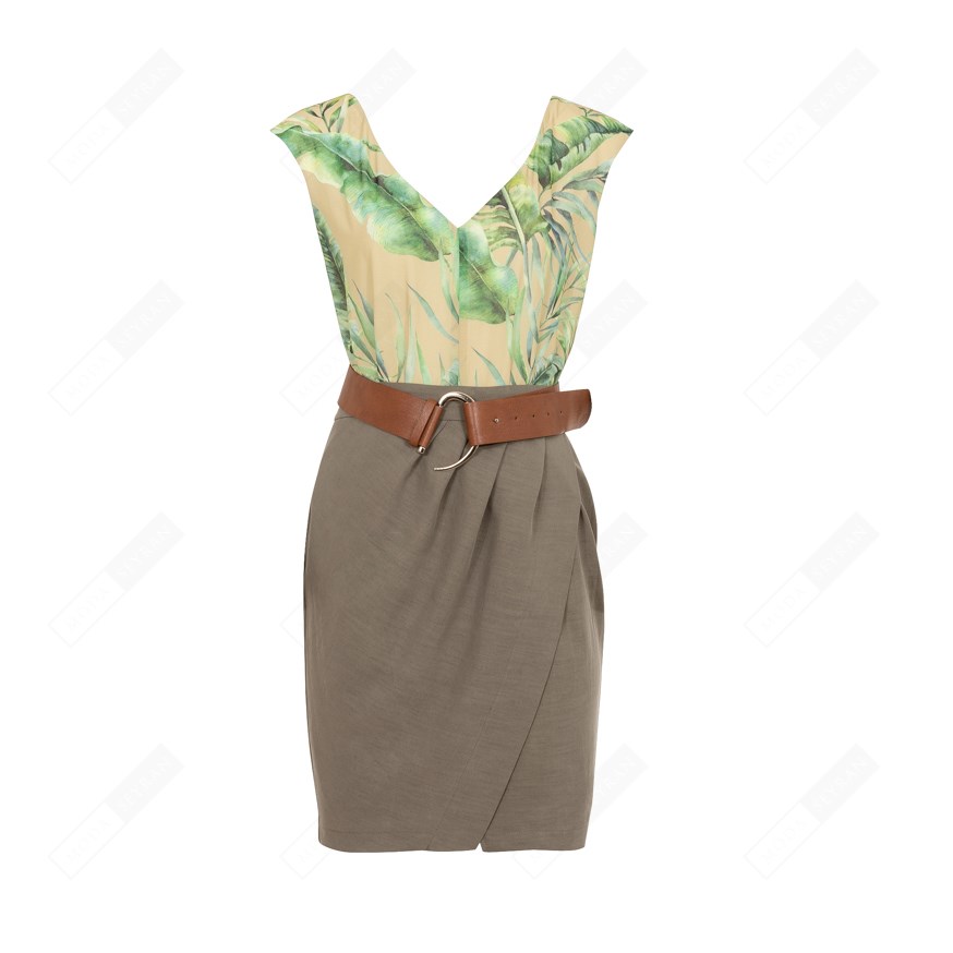 CHILIA 8830 KADIN CASUAL ELBİSE  HAKI