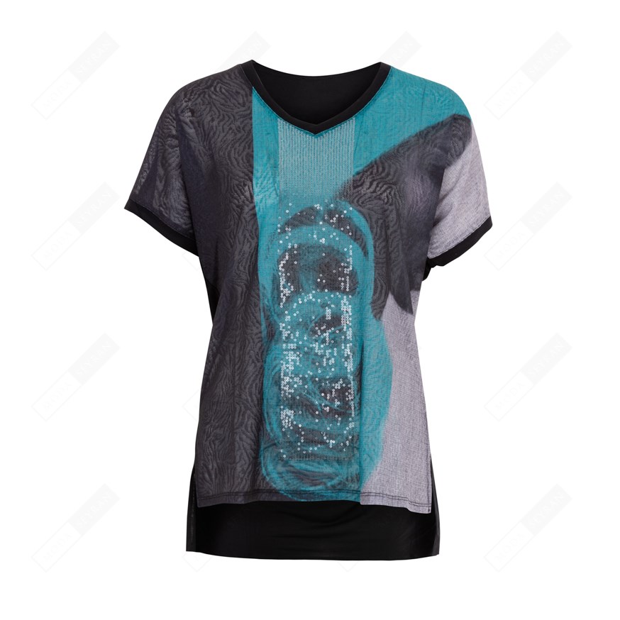 DAIDO 00239 KADIN T-SHIRT  YESIL