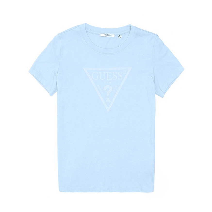 GUESS W91I54K19U1 KADIN CASUAL T-SHIRT  MAVI