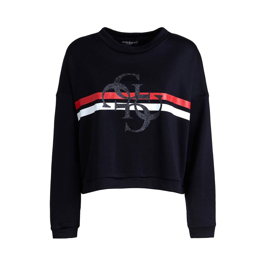 GUESS W93Q48K7EX0 KADIN SWEATSHIRT  SIYAH