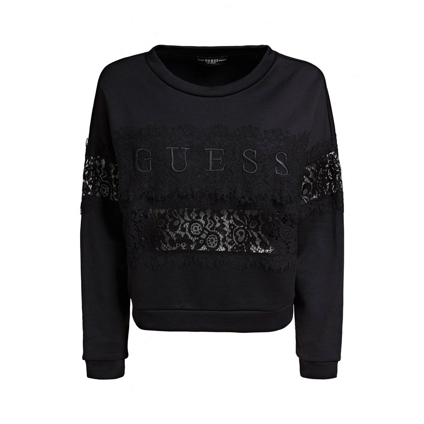 GUESS W93Q54K7EX0 KADIN SWEATSHIRT  SIYAH