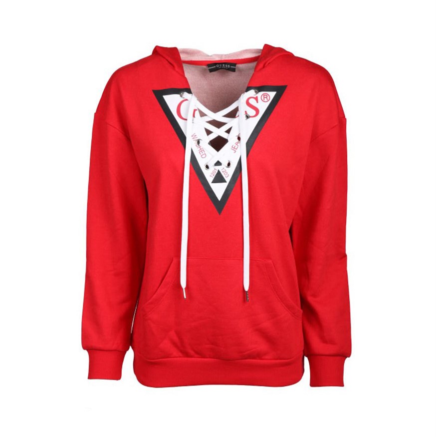 GUESS W93Q55K8800 KADIN SWEATSHIRT  KIRMIZI