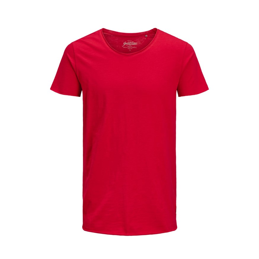 JACK AND JONES 12136679 ERKEK CASUAL T-SHIRT  KIRMIZI