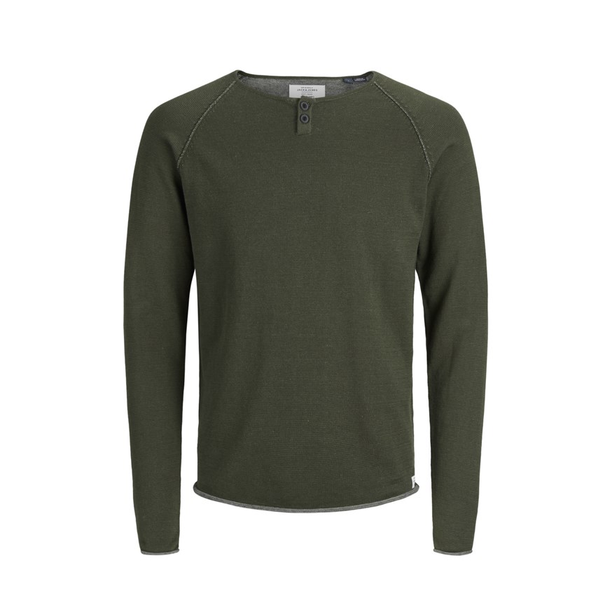 JACK AND JONES 12140601 ERKEK CASUAL TRİKO  HAKI