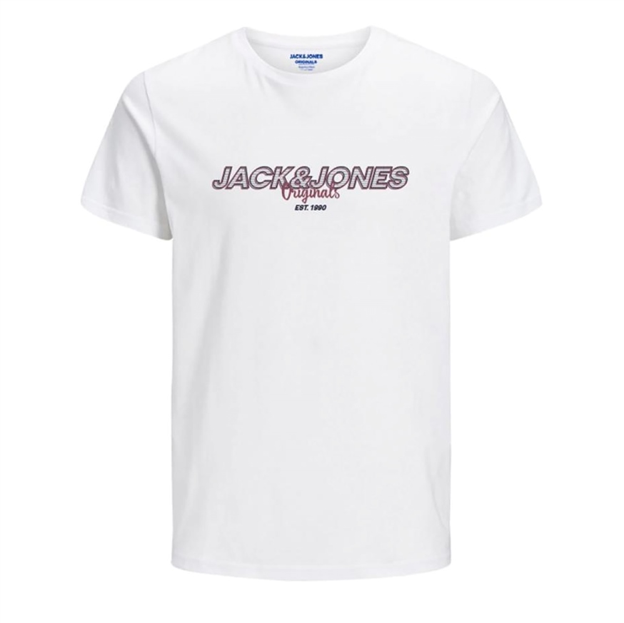 JACK AND JONES 12191907 ERKEK T-SHIRT  BEYAZ
