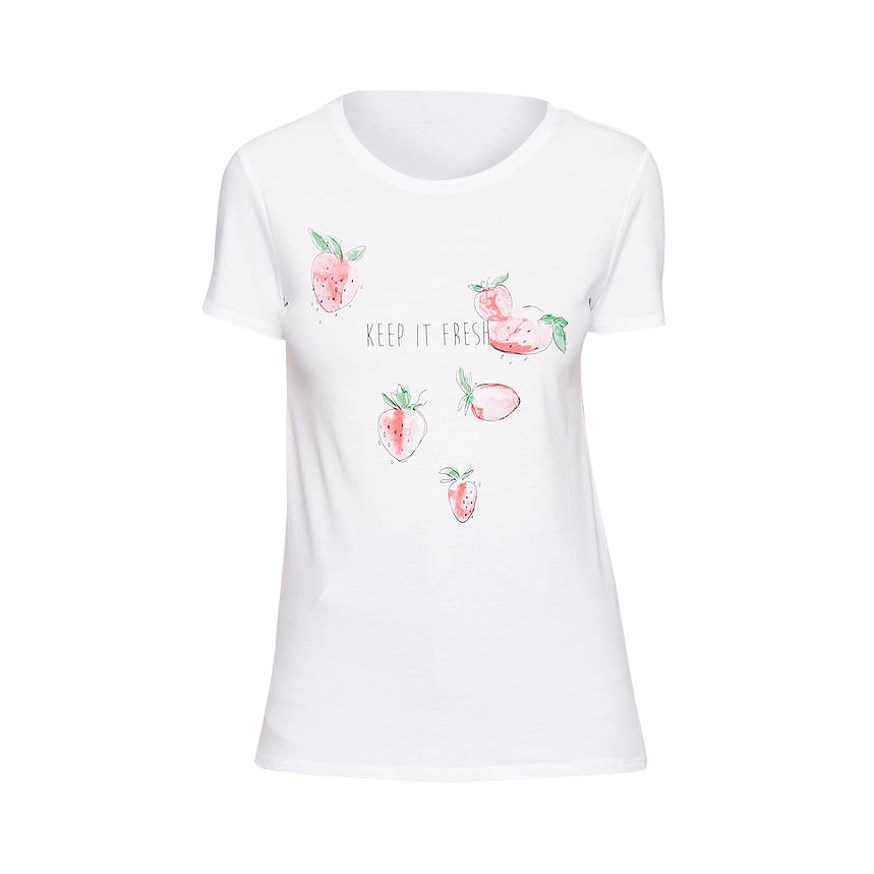 MAVI JEANS 167900-620 KADIN CASUAL T-SHIRT  BEYAZ