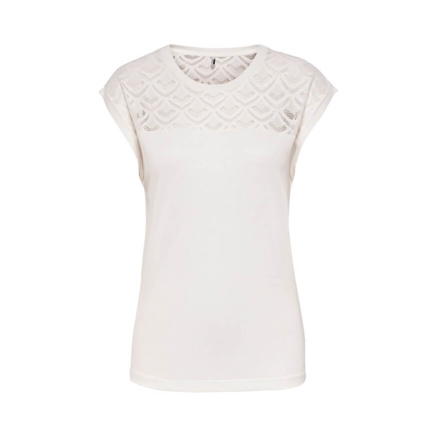 ONLY 15151008 KADIN CASUAL T-SHIRT  EKRU