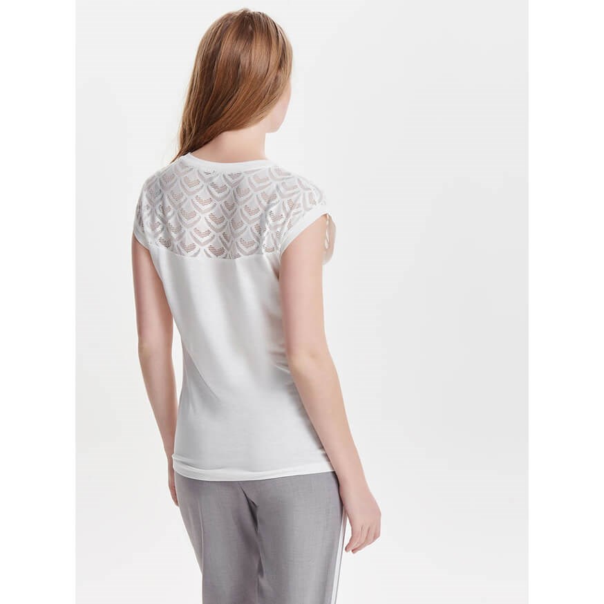 ONLY 15151008 KADIN CASUAL T-SHIRT  EKRU