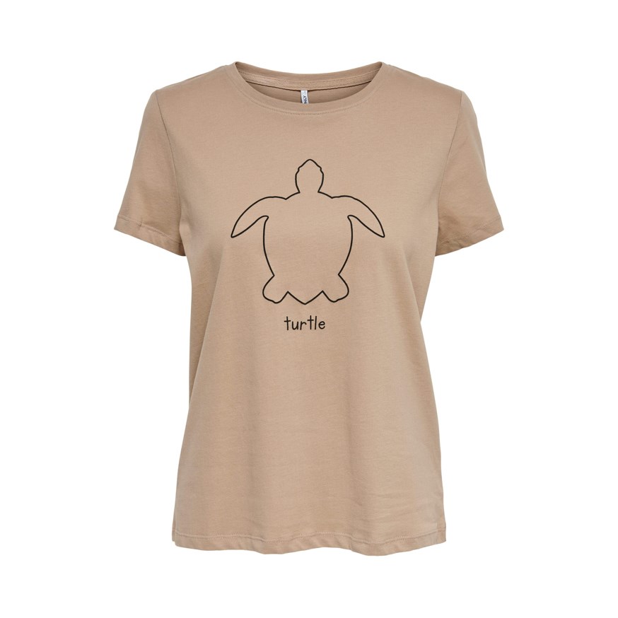 ONLY 15189628 KADIN CASUAL T-SHIRT  SUTLU KAHVE