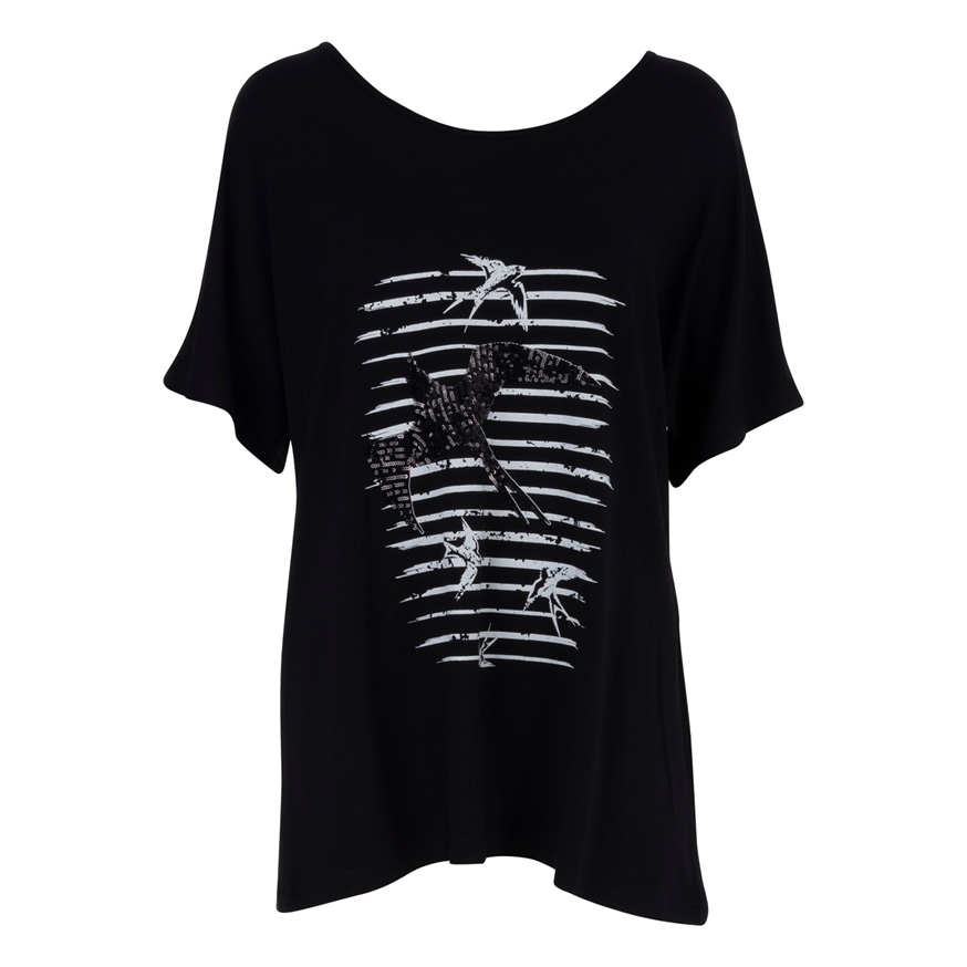 TOLGA SARACOGLU 10010 BUYUK BEDEN T-SHIRT  SIYAH