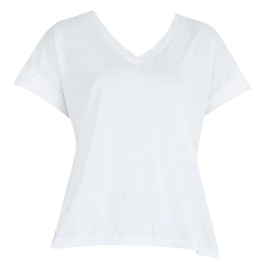 UNIQUE US212030 KADIN T-SHIRT  EKRU