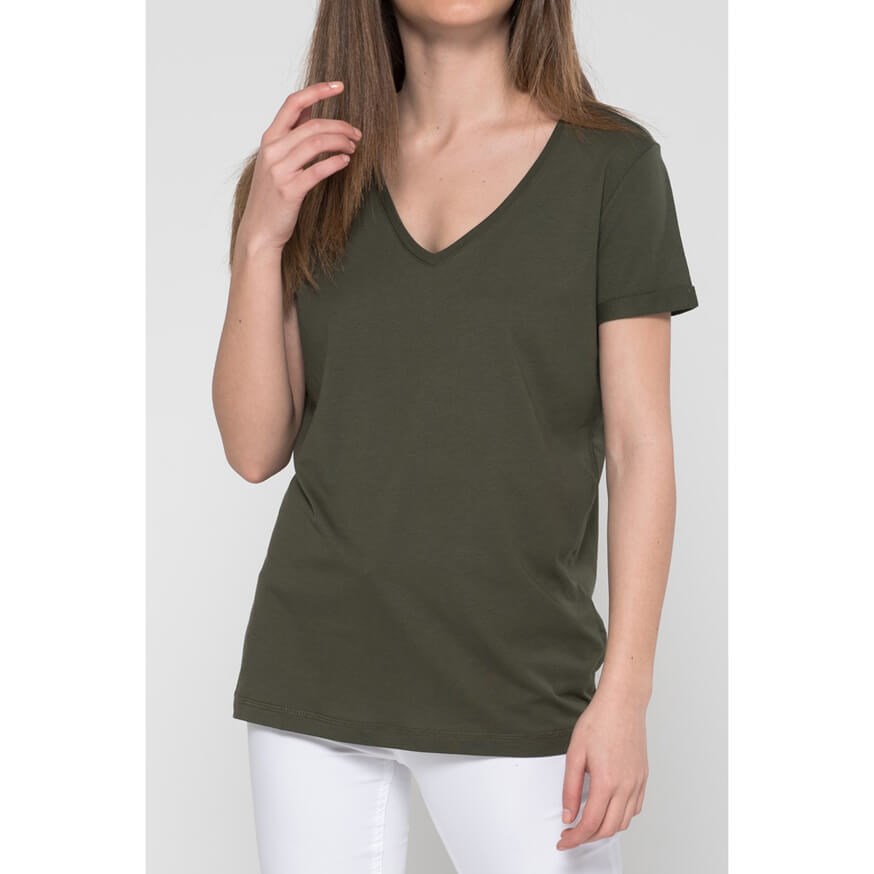 VENA 25645 KADIN CASUAL T-SHIRT  HAKI