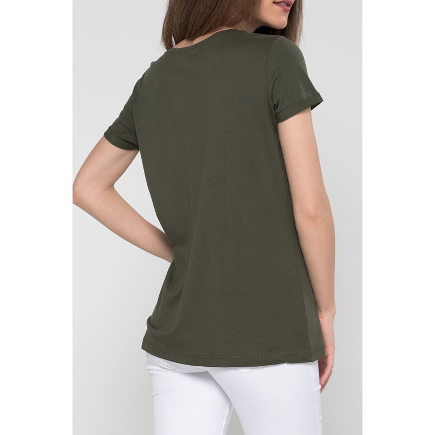 VENA 25645 KADIN CASUAL T-SHIRT  HAKI