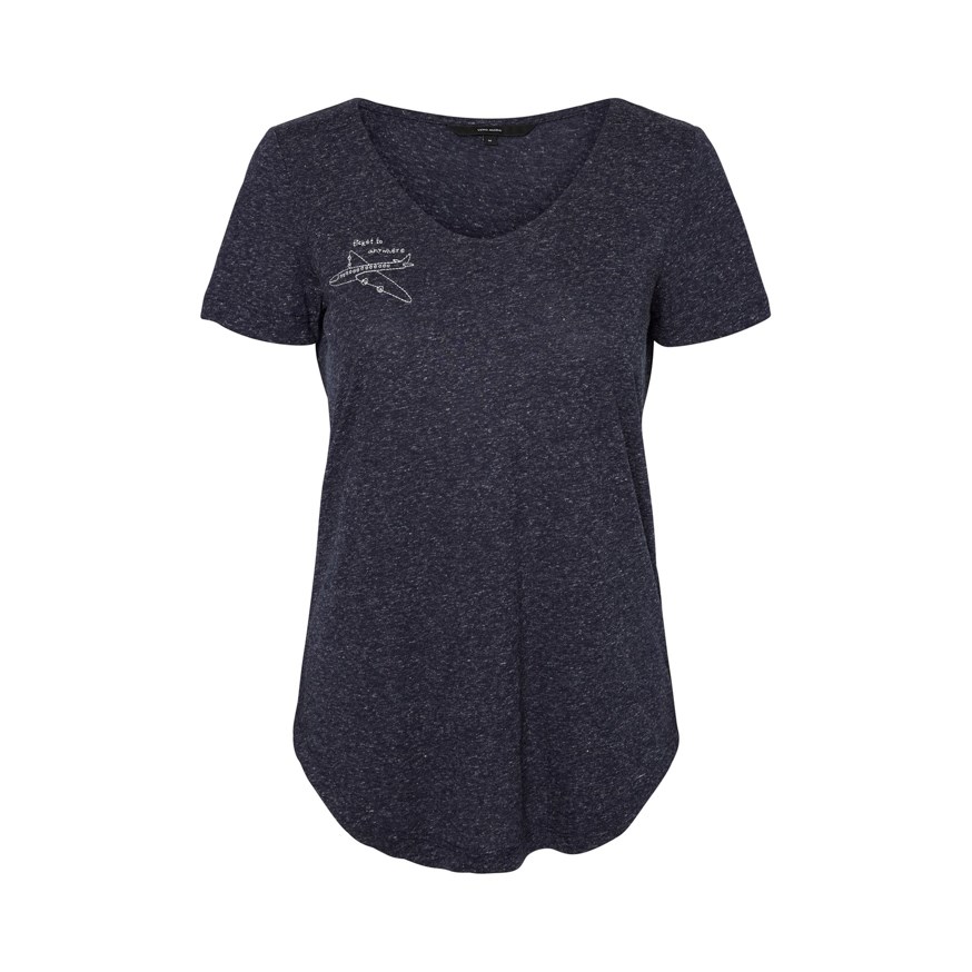 VERO MODA 10214556 KADIN CASUAL T-SHIRT  LACIVERT