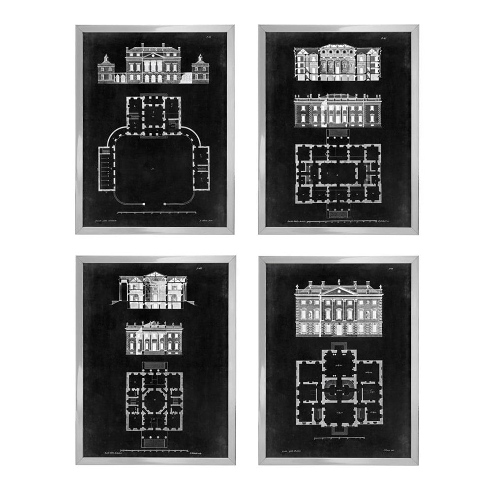 Graphic Building & Plan 4lü Tablo Seti