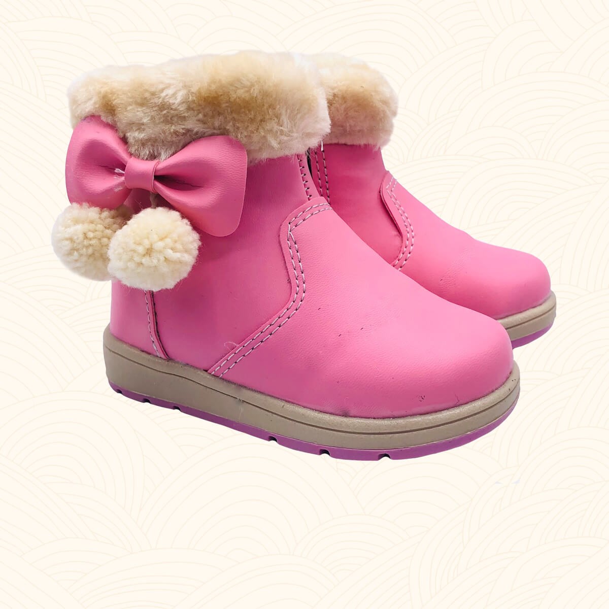 Ponpon Pembe Kışlık Kız Çocuk Botu | Lil Bugga
