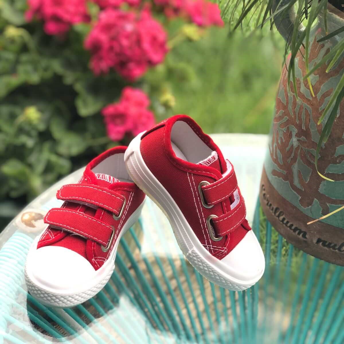 Bez (Kanvas) Çocuk Ayakkabısı, Spiky - Kırmızı , 3003 | Lilbugga