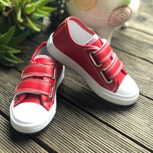 Deri Çocuk Ayakkabısı, Spiky - Kırmızı Renk