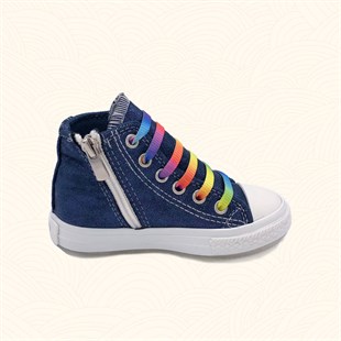 Lil Bugga Killah, parlak mavi renk, kız ve erkek çocuklar için kışlık spor ayakkabı, yandan görünüm2.
