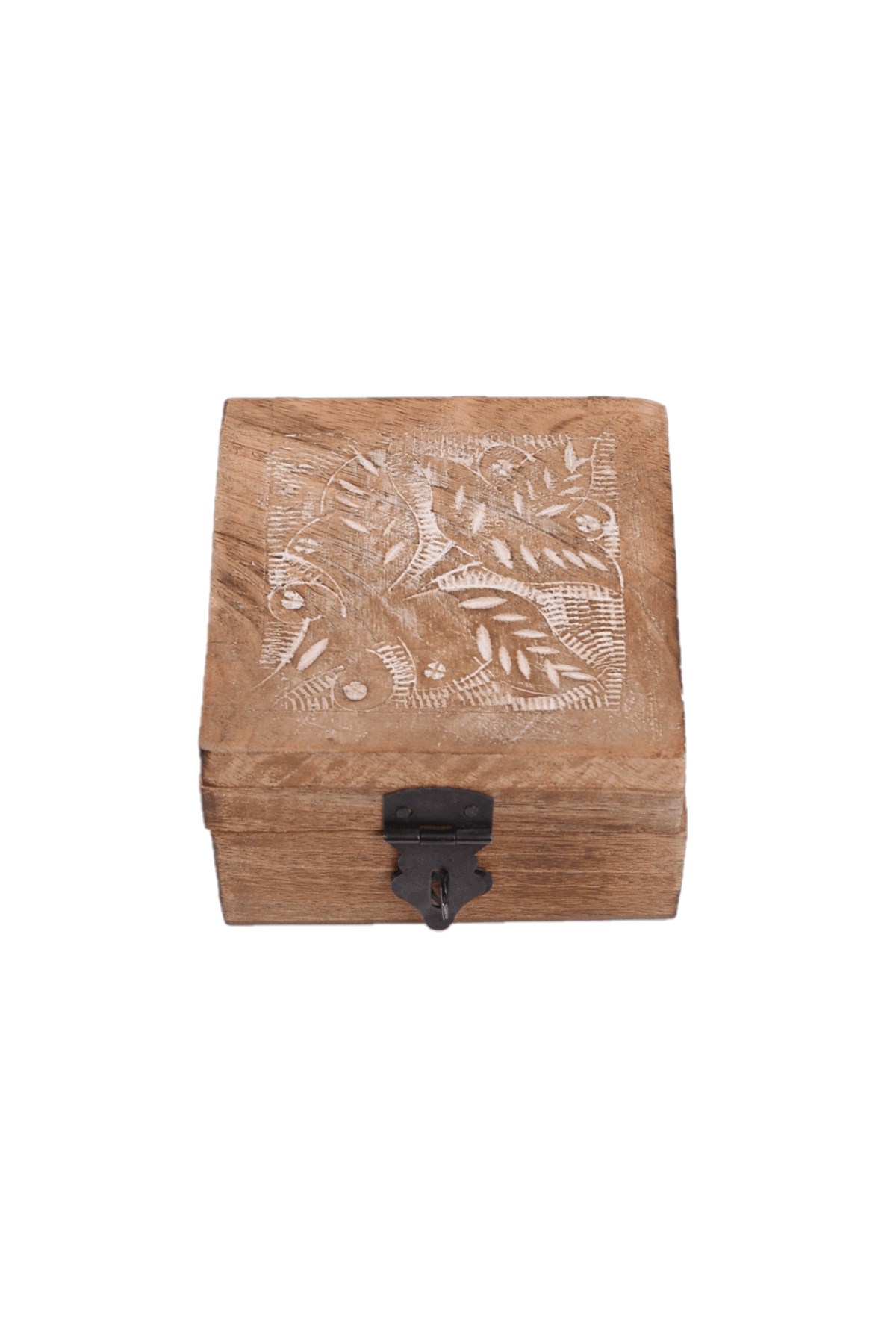 10x10 Ahşap Kabartma Desenli Kare Kutu