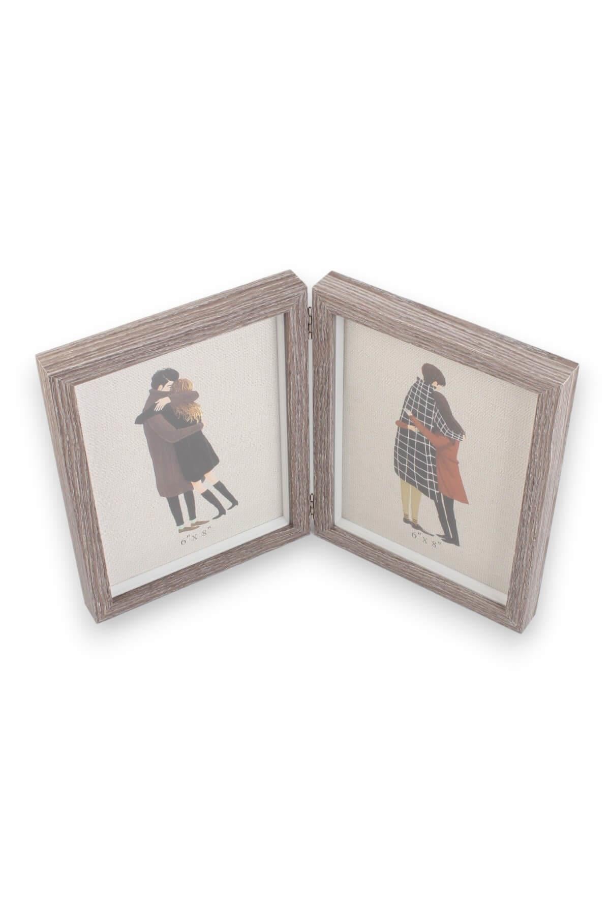 13x18cm Kalın 2 Resimli Paravan Çerçeve
