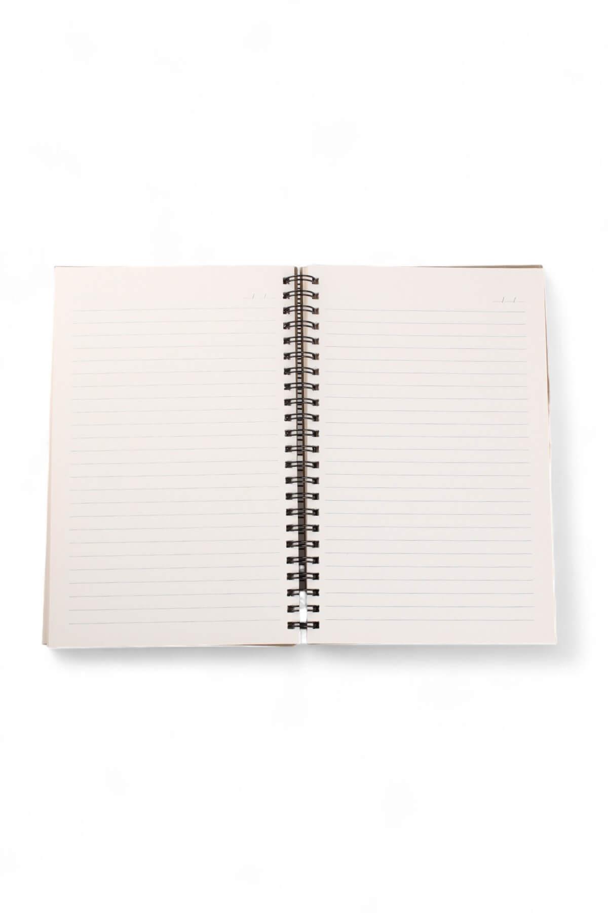 13x21cm Kraft Spiralli Cute  160 Sayfa Çizgili Kalın Kapak Defter
