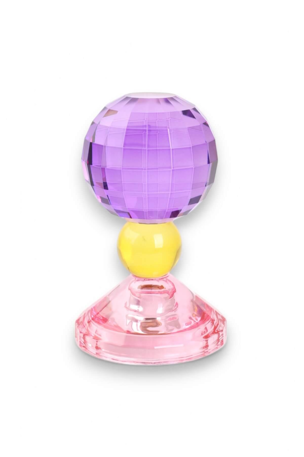 15cm Kristal Top Mumluk Mor Pembe