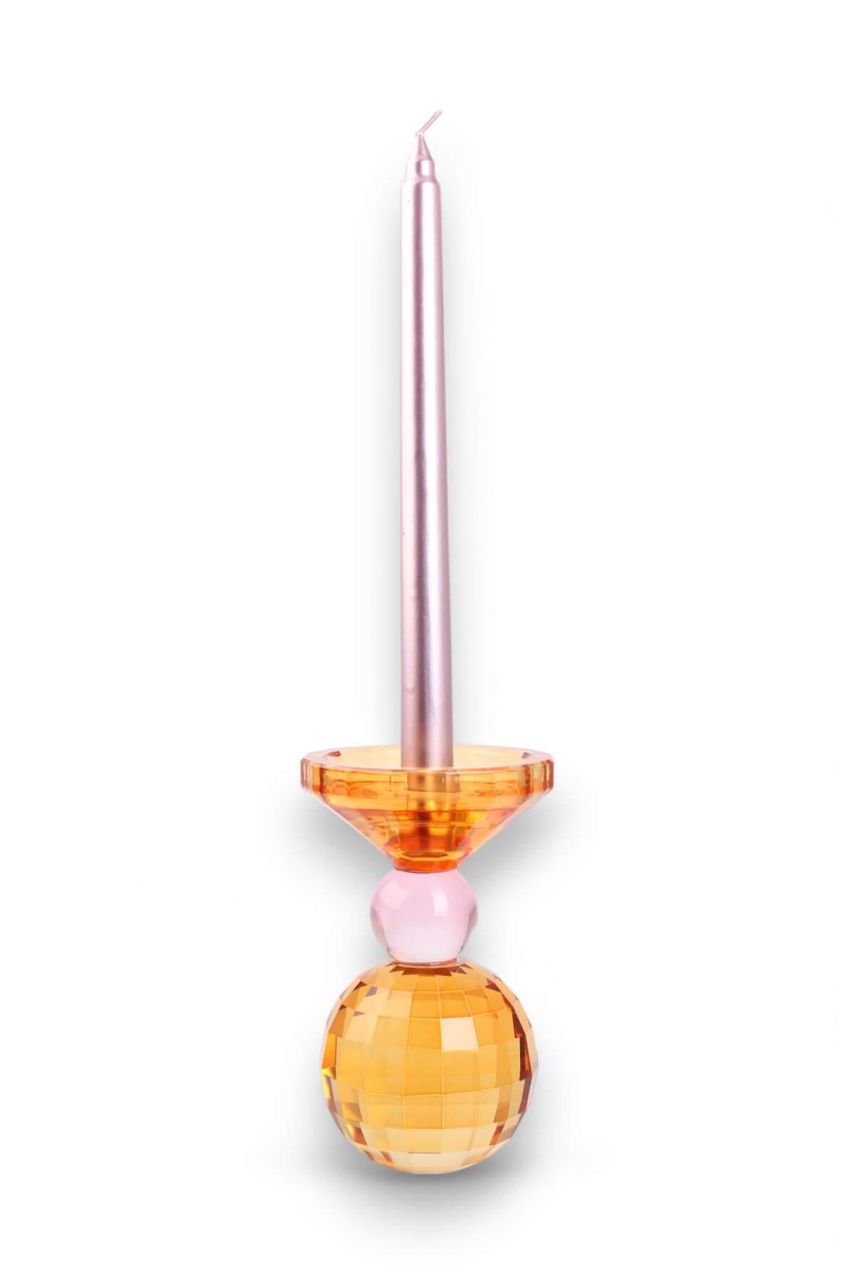 15cm Kristal Top Mumluk Turuncu Pembe