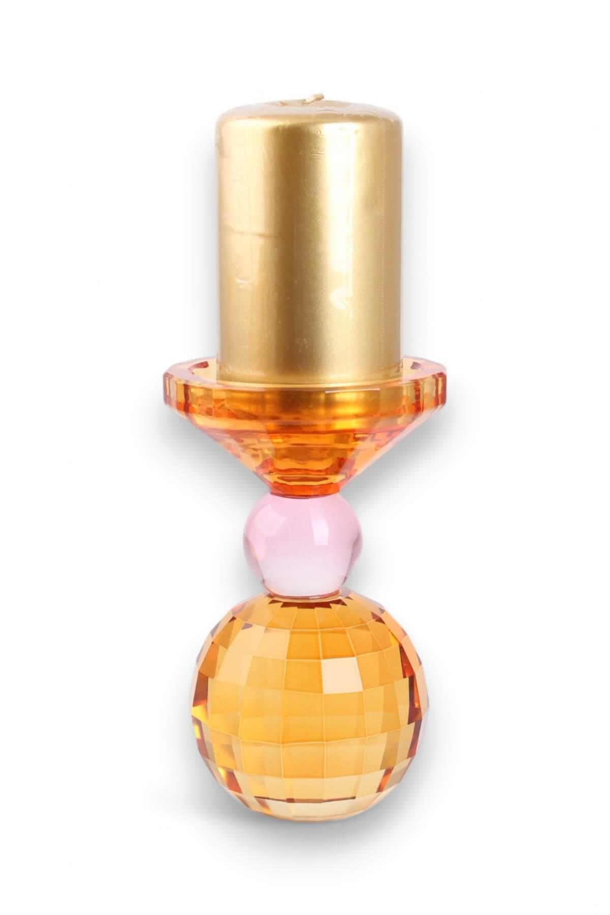 15cm Kristal Top Mumluk Turuncu Pembe