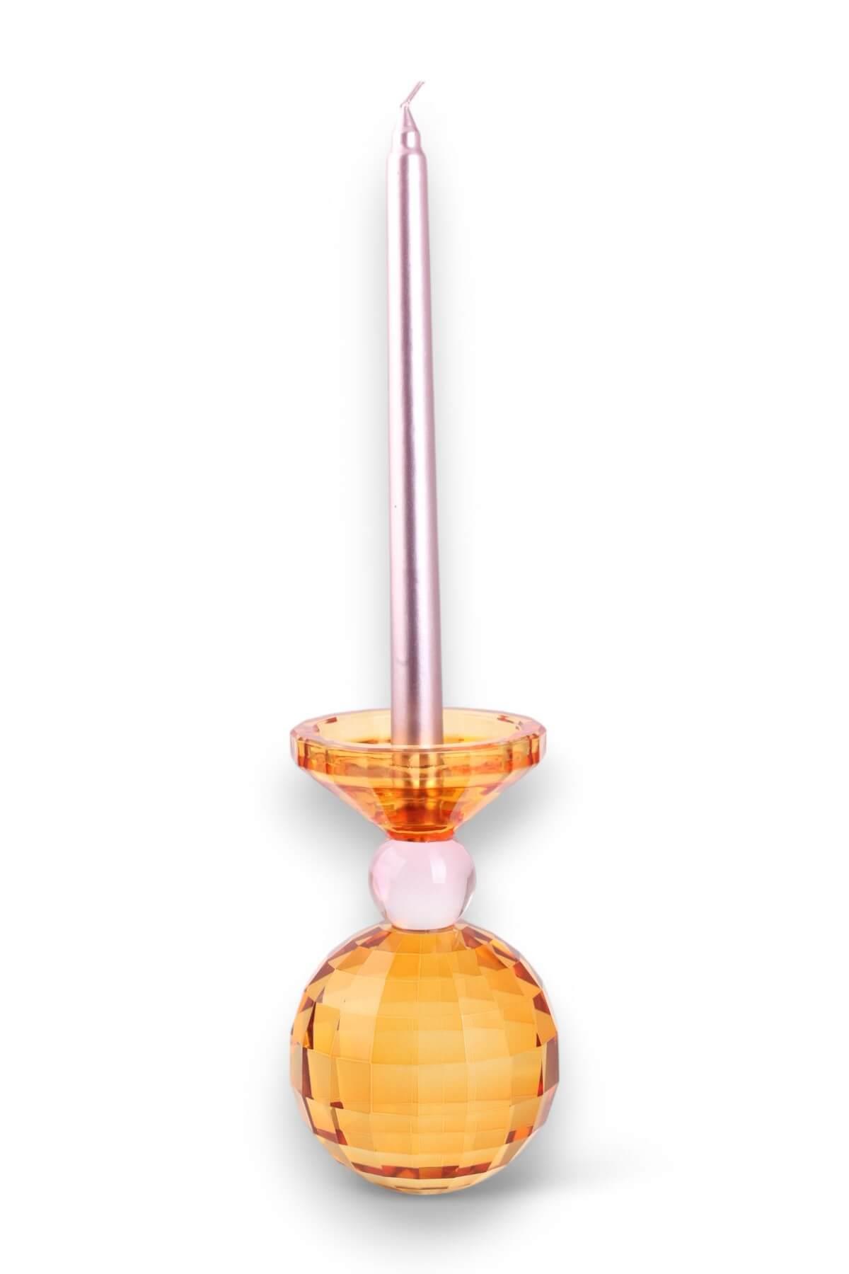 17cm Kristal Top Mumluk Turuncu Pembe