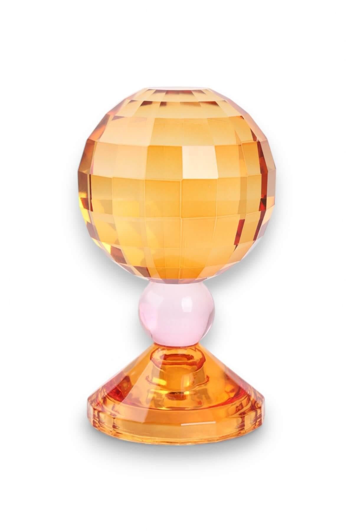 17cm Kristal Top Mumluk Turuncu Pembe