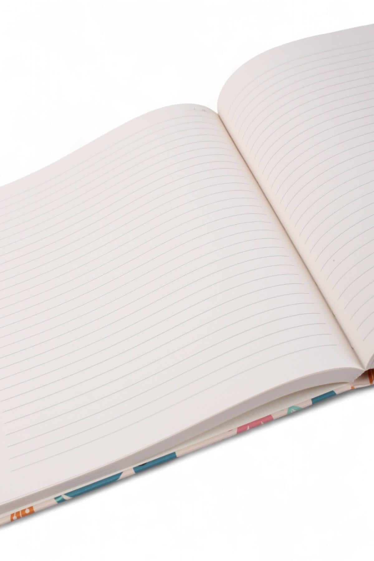 17x19,5cm Simli Sincap Desen Çizgili Sert Kapak 160 Sayfa Dikişli Defter